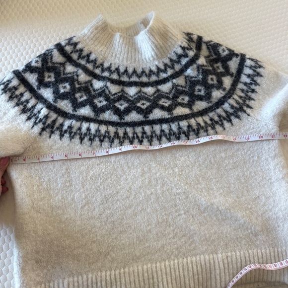 BANANA REPUBLIC wool blend fair isle Nordic sweater scandi cottagecore size M - Picture 6 of 7
